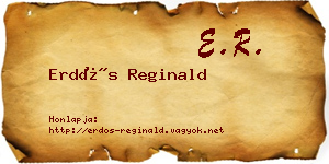 Erdős Reginald névjegykártya